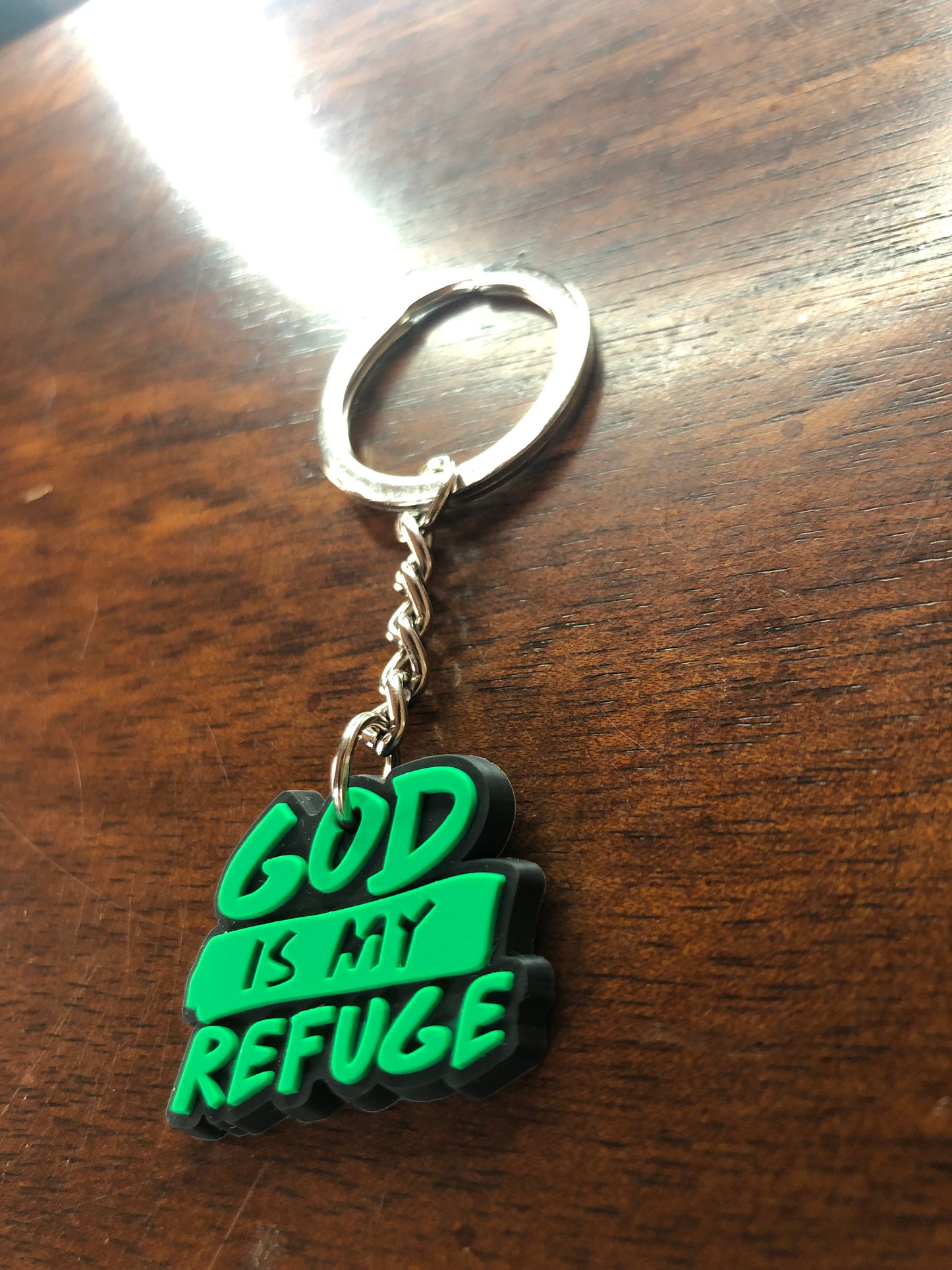 God Is My Refuge Keychain