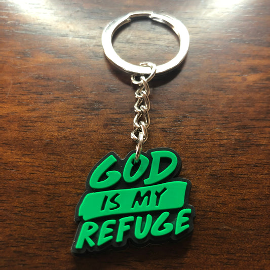 God Is My Refuge Keychain