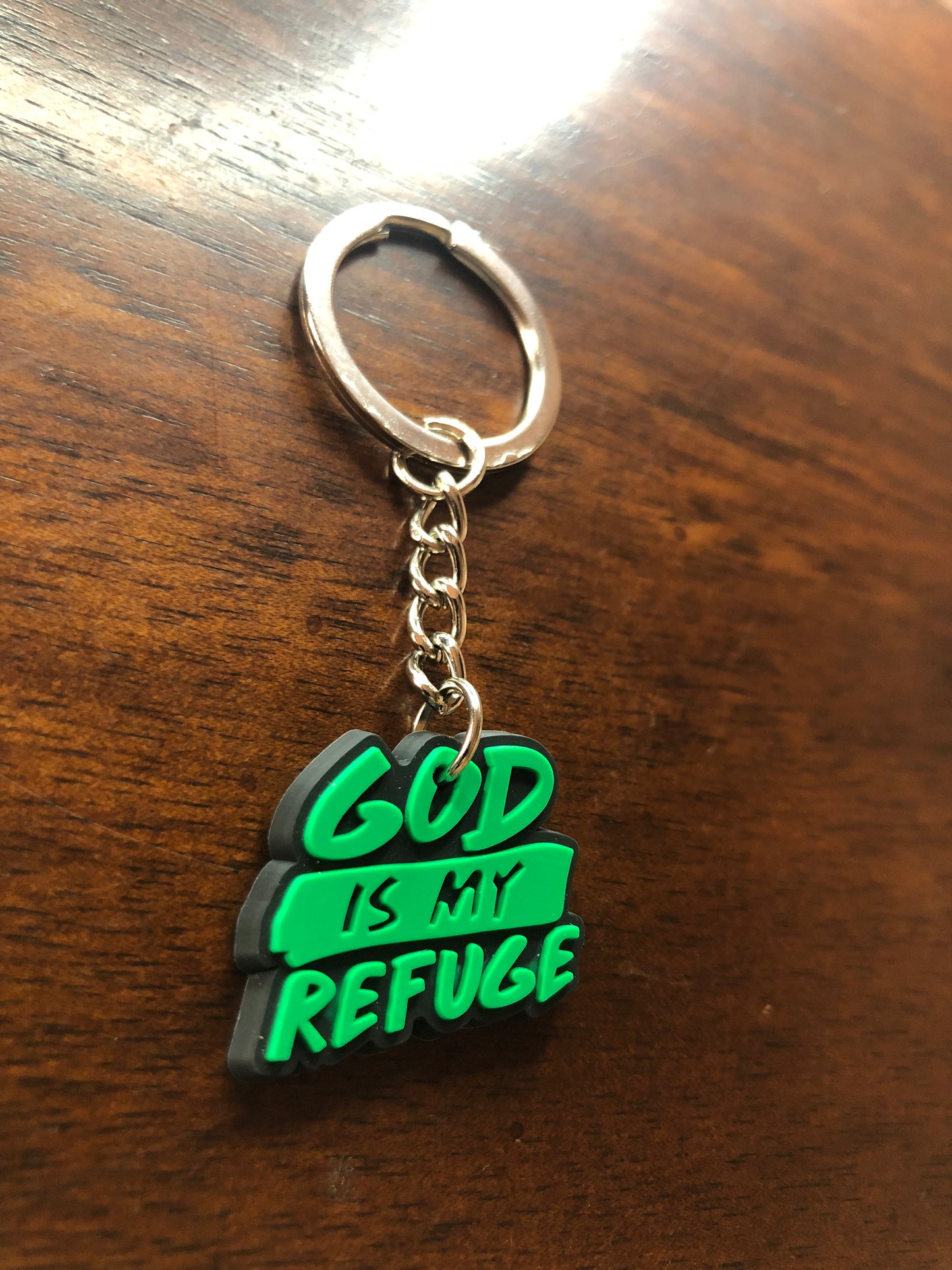 God Is My Refuge Keychain